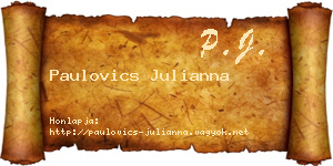 Paulovics Julianna névjegykártya